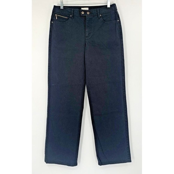 Liz Claiborne Black Stretch Straigh Leg Wide Leg Women's Jeans Size W30 L30‎ - Picture 8 of 9